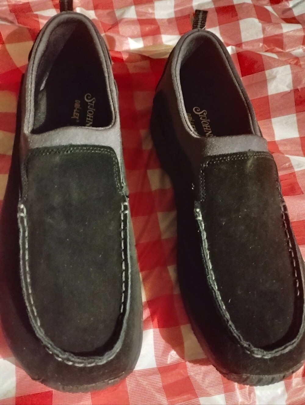 St. John's Bay Black Suede Slip-On Loafers